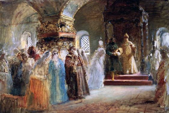 Tsaari Aleksei Michaylovich (1629-76) valitsi morsiamen tekijältä Konstantin Egorovich Makovsky