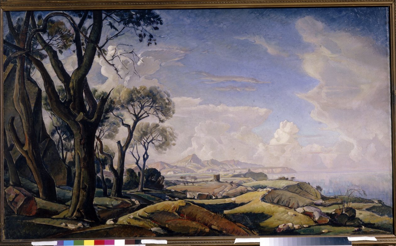 ""Paysage avec arbres"" (Maisema puita) Peinture de Konstantin Fjodorovitš Bogajevski (Constantin Bogaievsky) (1872-1943) Öljy kankaalle 1927 Valtion Tretjakovin galleria, Moscou tekijältä Konstantin Fedorovich Bogaevsky