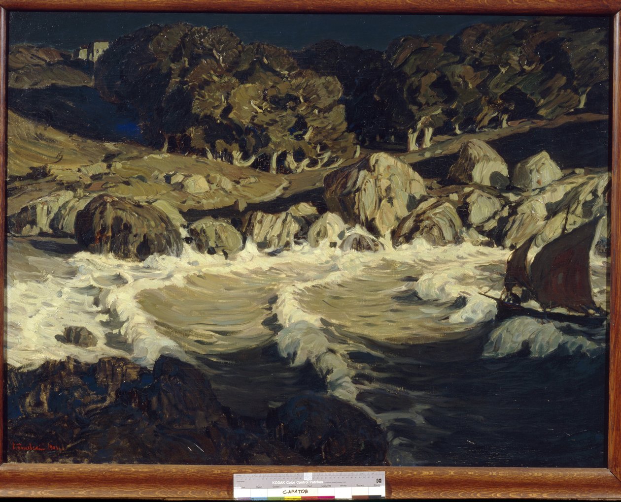 ""Yö merellä" (Night At Sea) Konstantin Bogajevskin (1872-1943) maalaus Koko 109x144,5 cm 1903 Valtion A Radishchev Art Museum, Saratov tekijältä Konstantin Fedorovich Bogaevsky