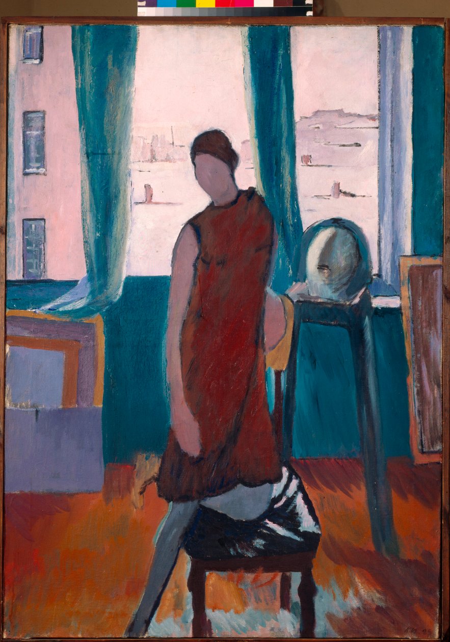 ""Pajassa"" (Studiossa) Konstantin Istominin (1887-1942) maalaus 1929 - Öljy kankaalle - Valtion Tretjakovin galleria, Moskova tekijältä Konstantin Istomin