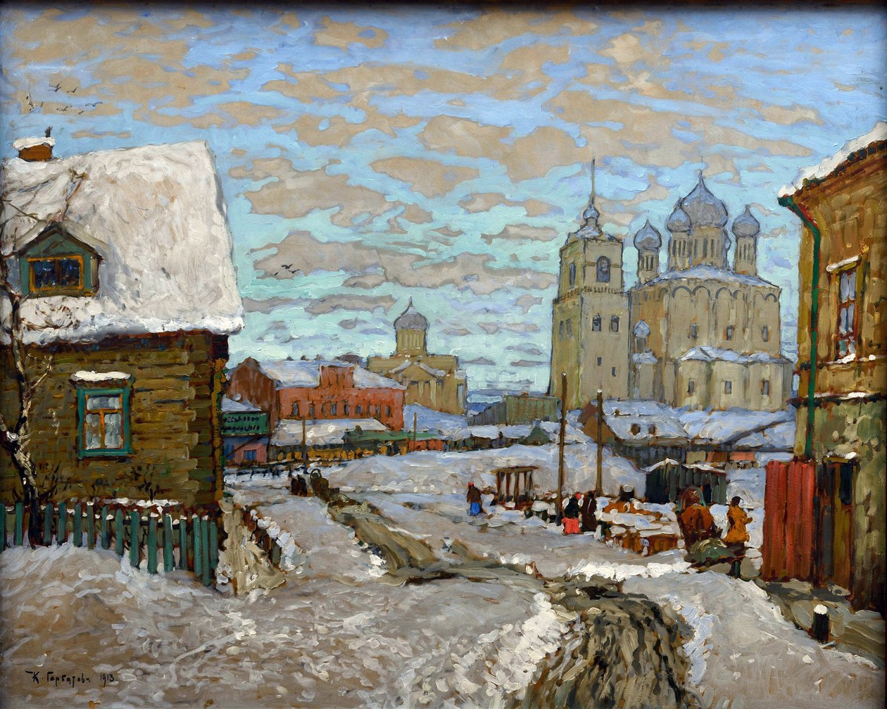 Vanha Pihkova par Gorbatov, Konstantin Ivanovich (1876-1945). Öljy kankaalle tekijältä Konstantin Ivanovich Gorbatov