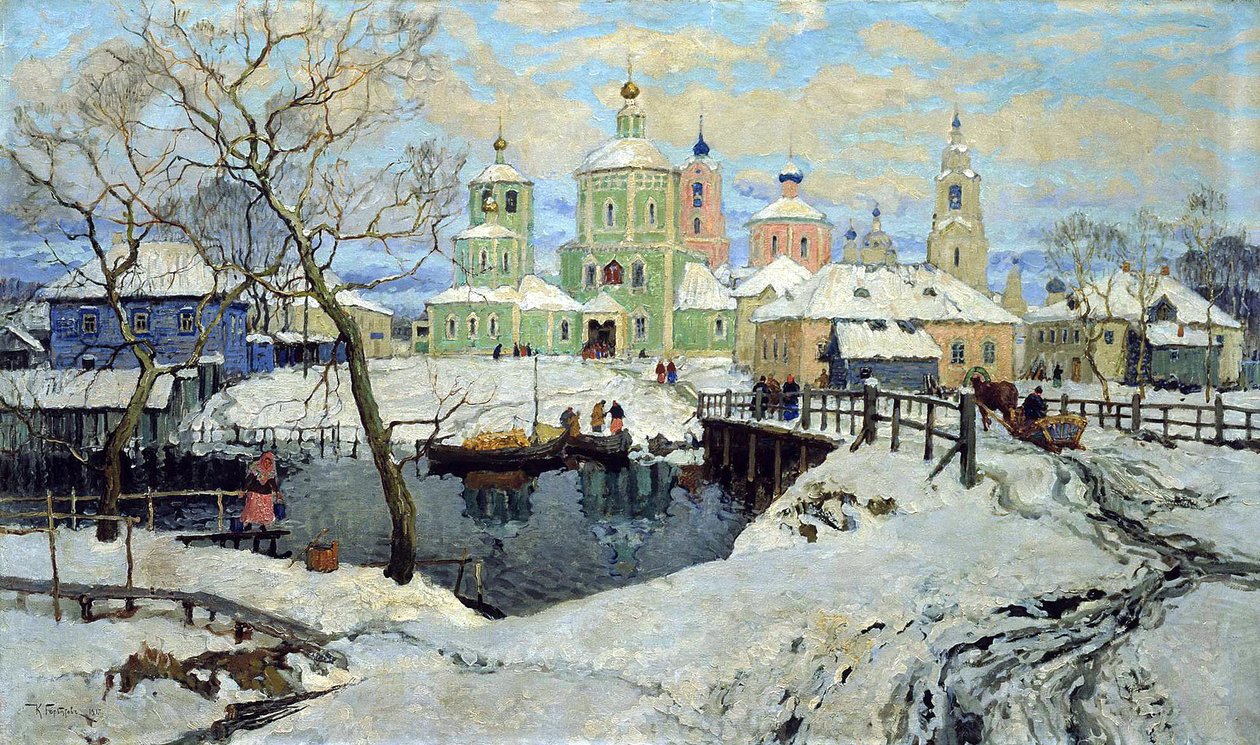 Pieni kylä Torzhok, 1917. tekijältä Konstantin Ivanovich Gorbatov