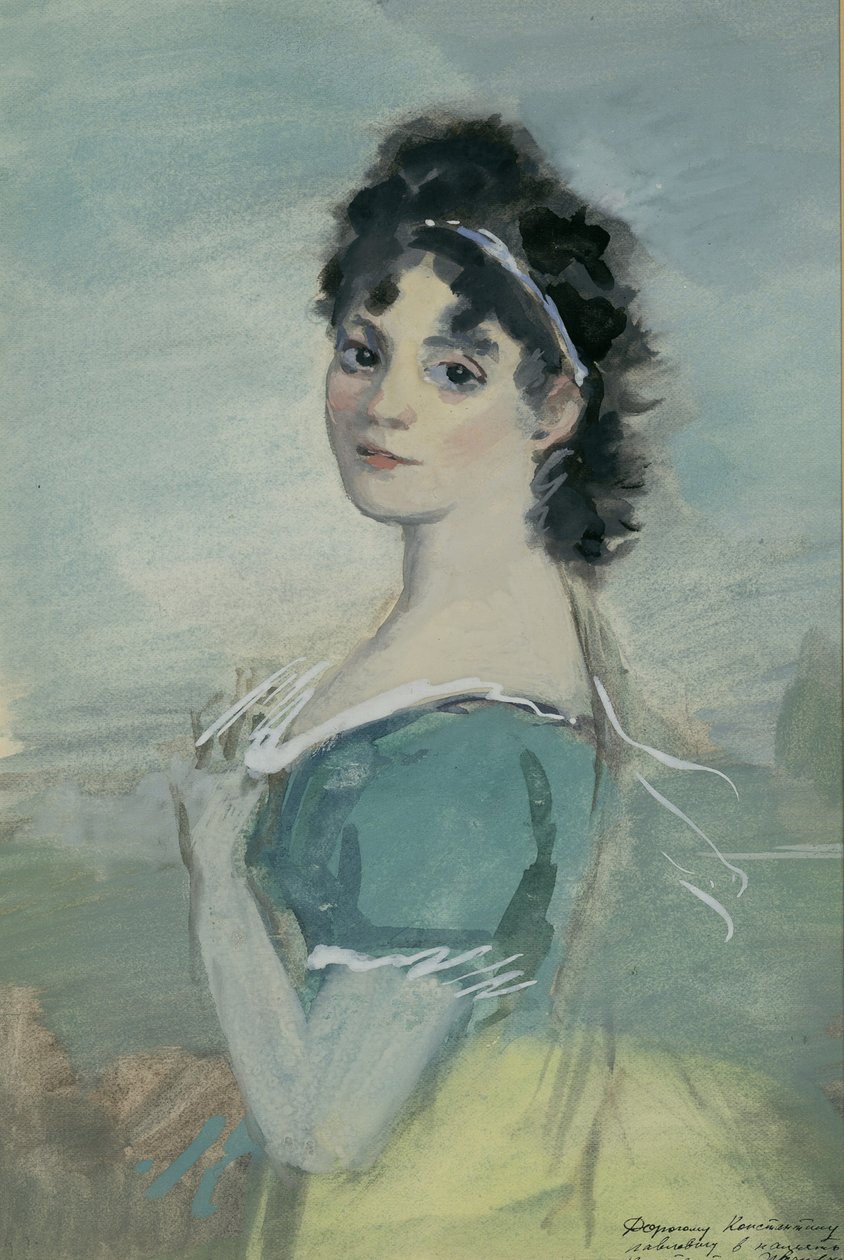 Natasha Rostova. Kuvitus Leo Tolstoin romaanille Sota ja rauha, 1944-1947. tekijältä Konstantin Ivanovich Rudakov
