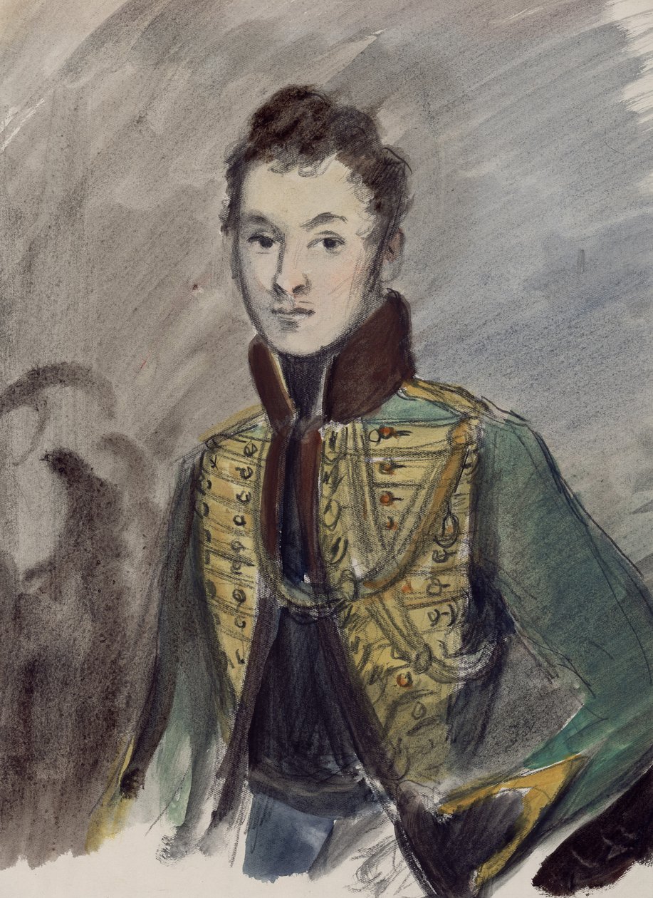Nikolai Rostov. Kuvitus Leo Tolstoin romaanille Sota ja rauha, 1944-1947. tekijältä Konstantin Ivanovich Rudakov