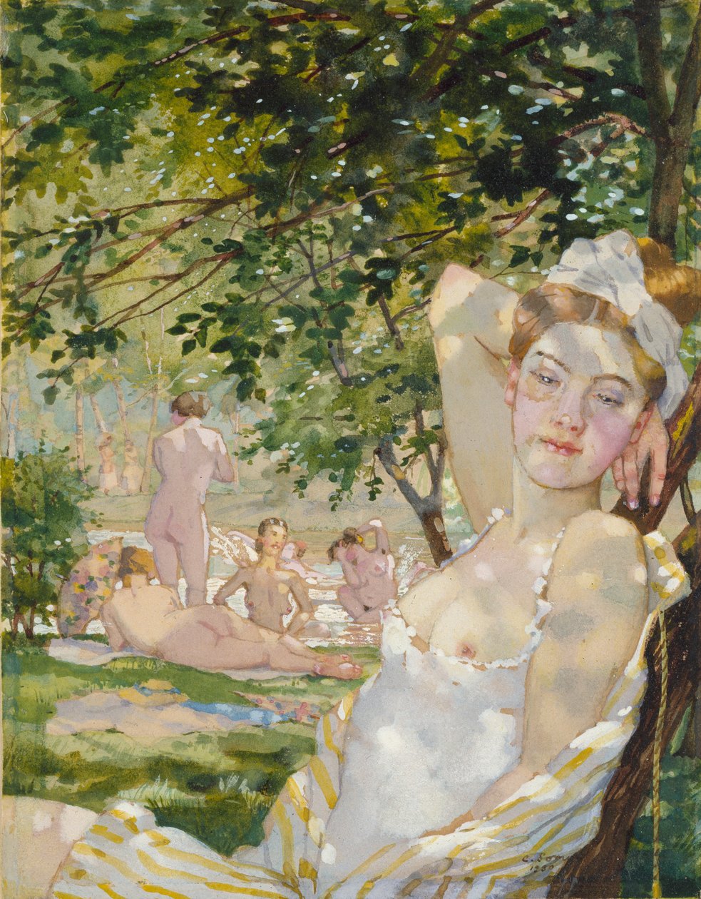 Uimarit auringossa, 1930 tekijältä Konstantin Somov