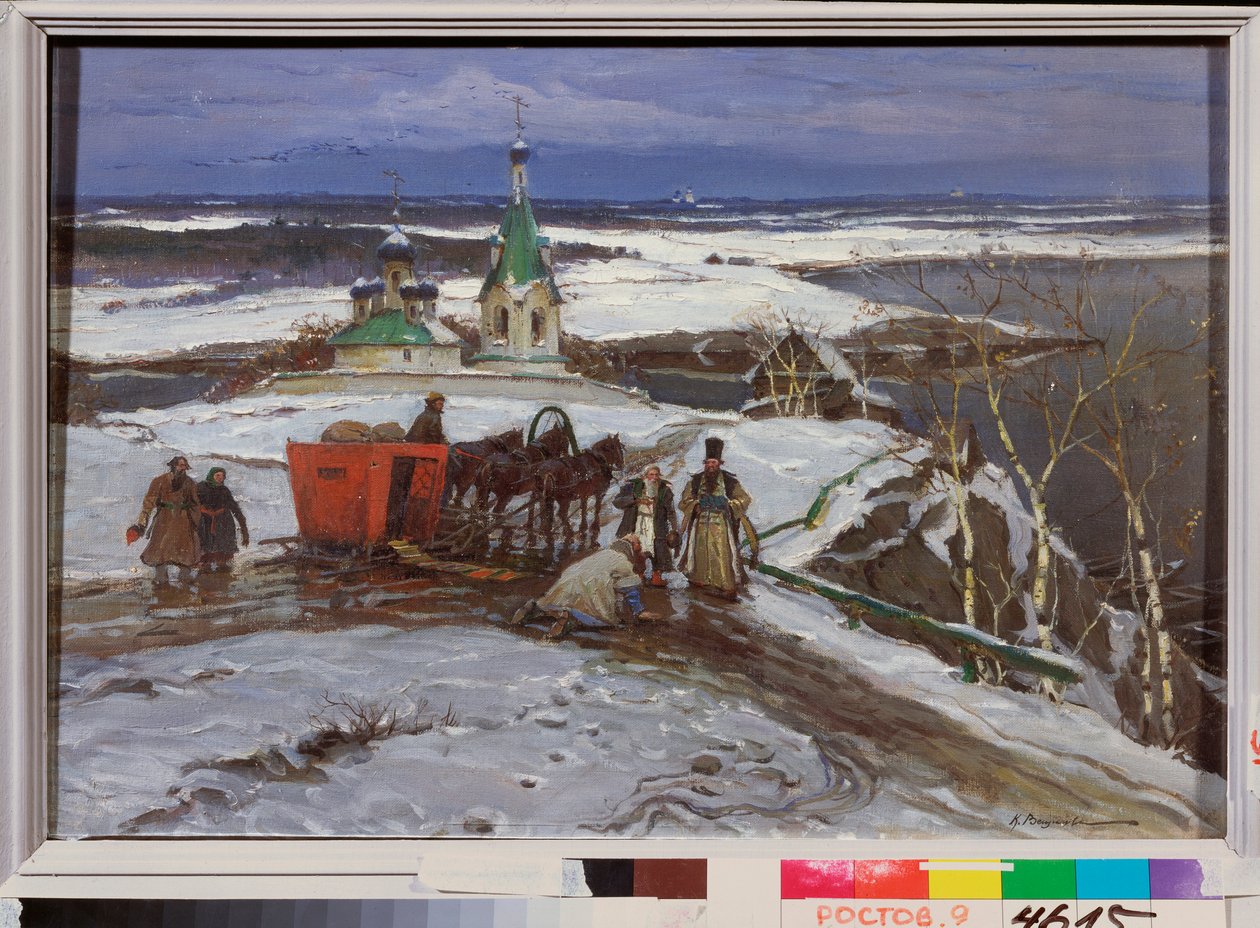 Suljettu reki Venäjällä 1600-luvulla (öljy kankaalle) tekijältä Konstantin Veshchilov