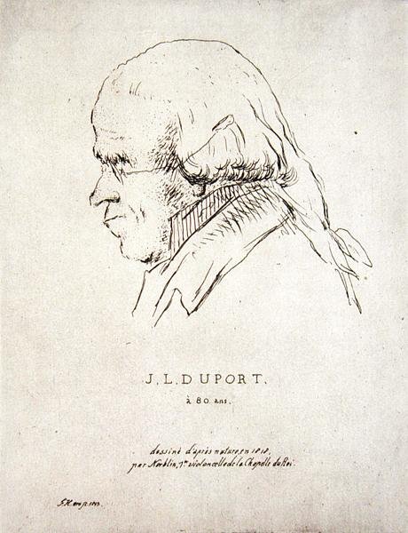 Jean-Louis Duport 80-vuotiaana (1749-1819) (etsaus) tekijältä Korblin (after)