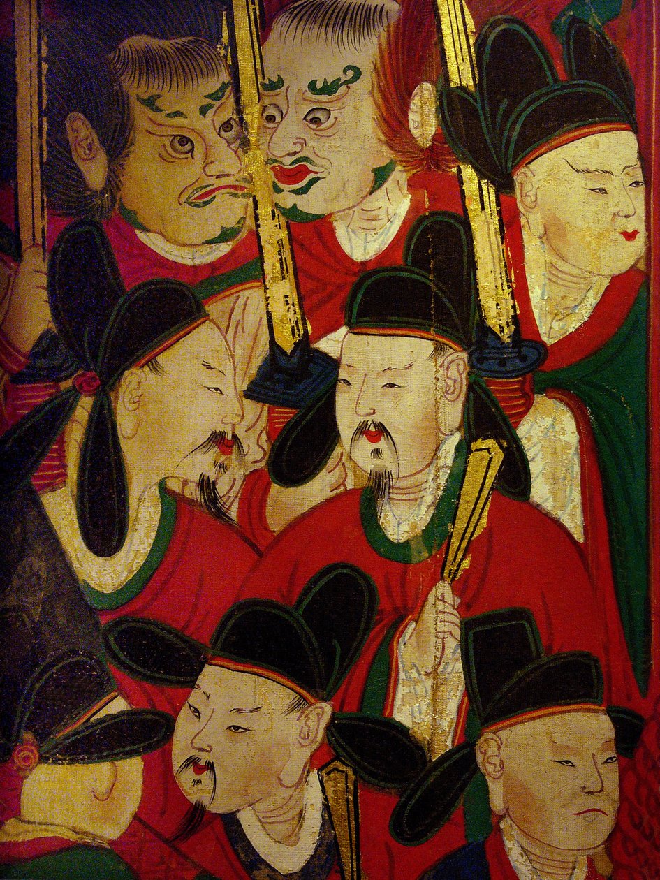 Yksityiskohta Kuudennen kuninkaan muotokuvasta (Danjong tekijältä Korean School