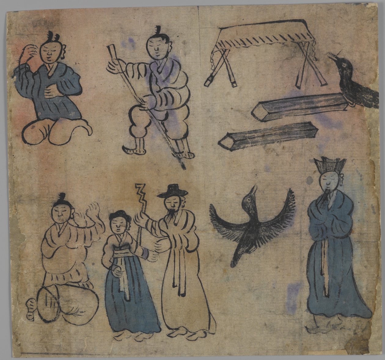 Genre-kohtaus, 1/4, 1800-luku (muste ja wc paperilla) tekijältä Korean School