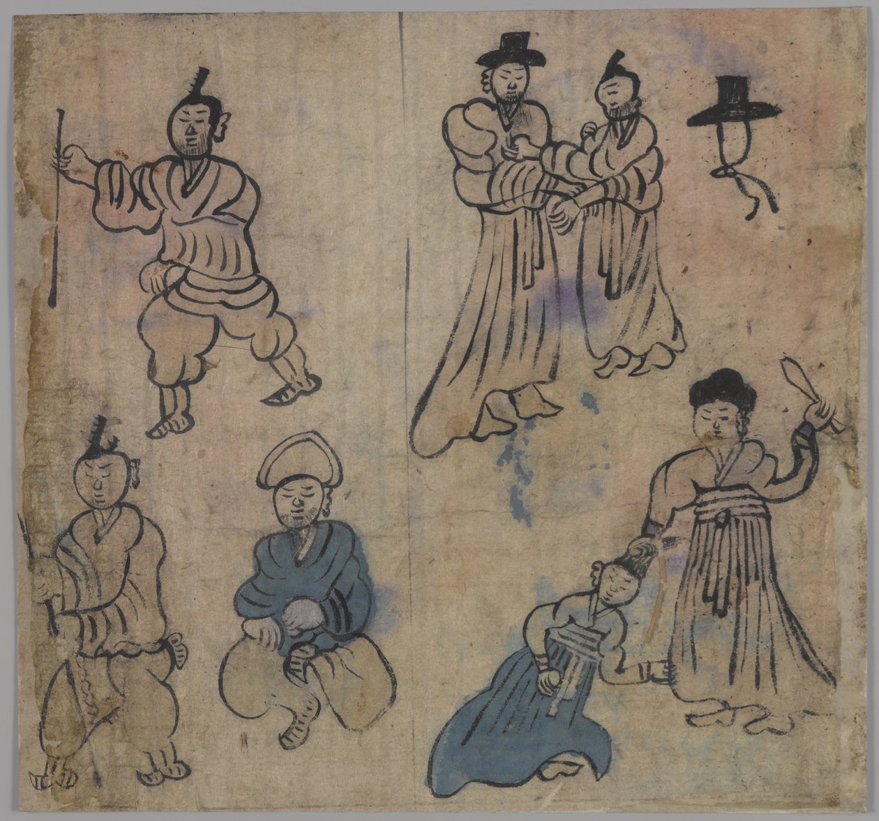 Genre-kohtaus, 1/4, 1800-luku (muste ja wc paperilla) tekijältä Korean School