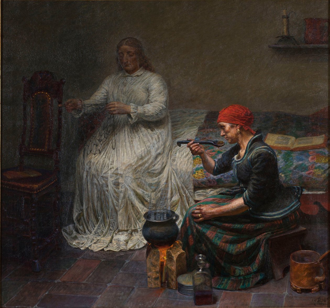 Leonora Christina Sinisessä tornissa. Puuron keittäminen tekijältä Kristian Zahrtmann