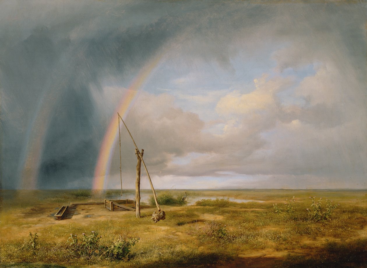 Well Against a Rainbow, 19th century tekijältä Károly Markó
