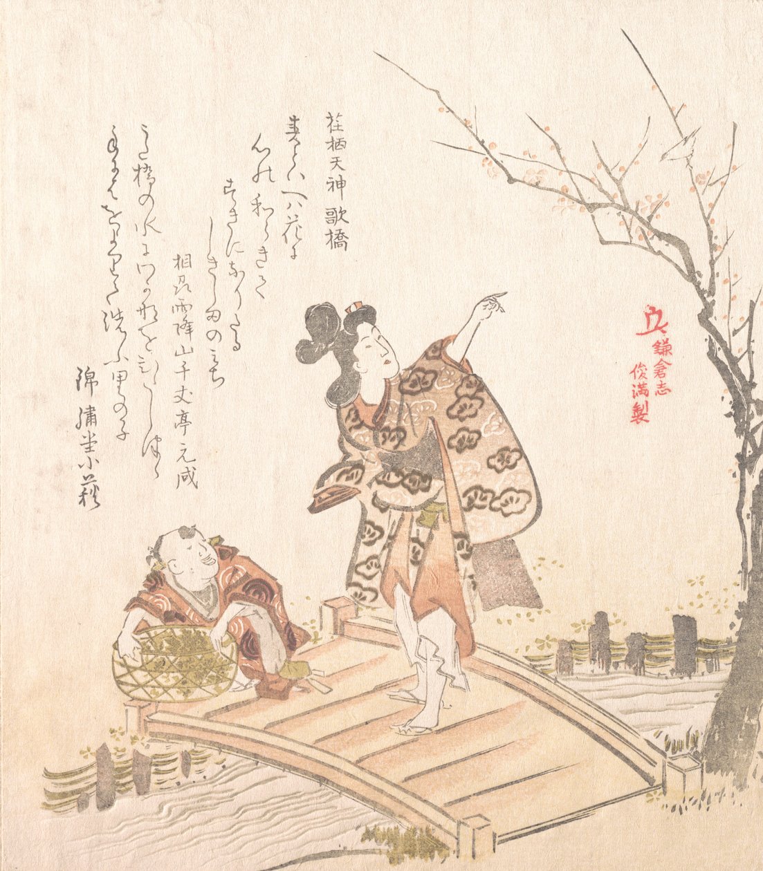 Kamakuran historia: Egara Tenjin -pyhäkön runosilta, 1800-luku. tekijältä Kubo Shunman