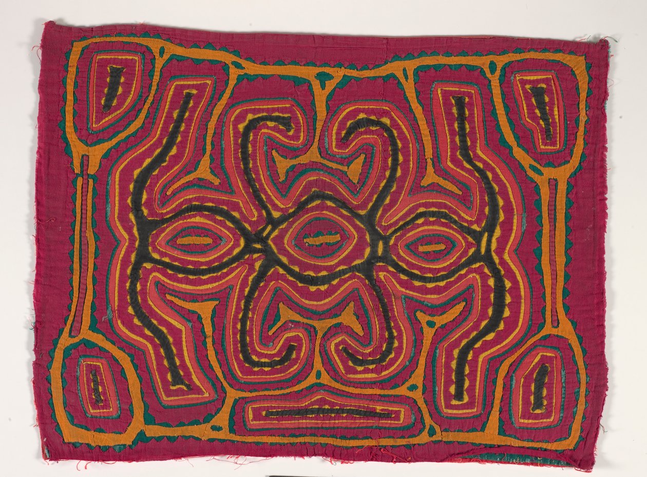 Shirt Panel (mola), n. 1950 (applikoitu puuvilla) tekijältä Kuna Indian Culture