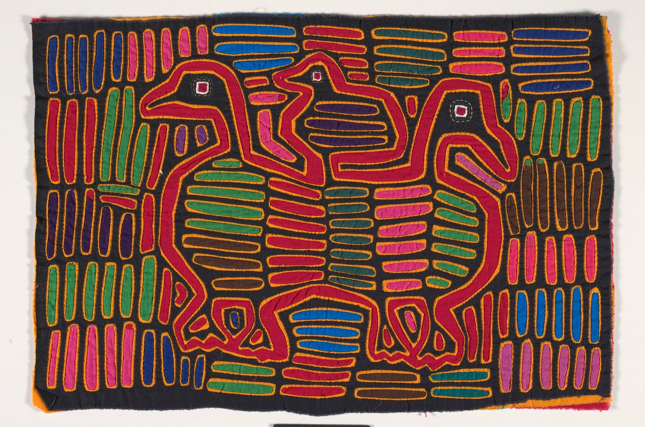 Paitapaneeli (mola) (applikoitu puuvilla) tekijältä Kuna Indian Culture