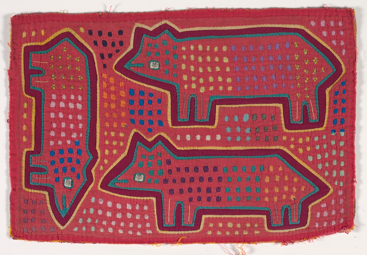 Paitapaneeli (mola) (applikoitu puuvilla) tekijältä Kuna Indian Culture