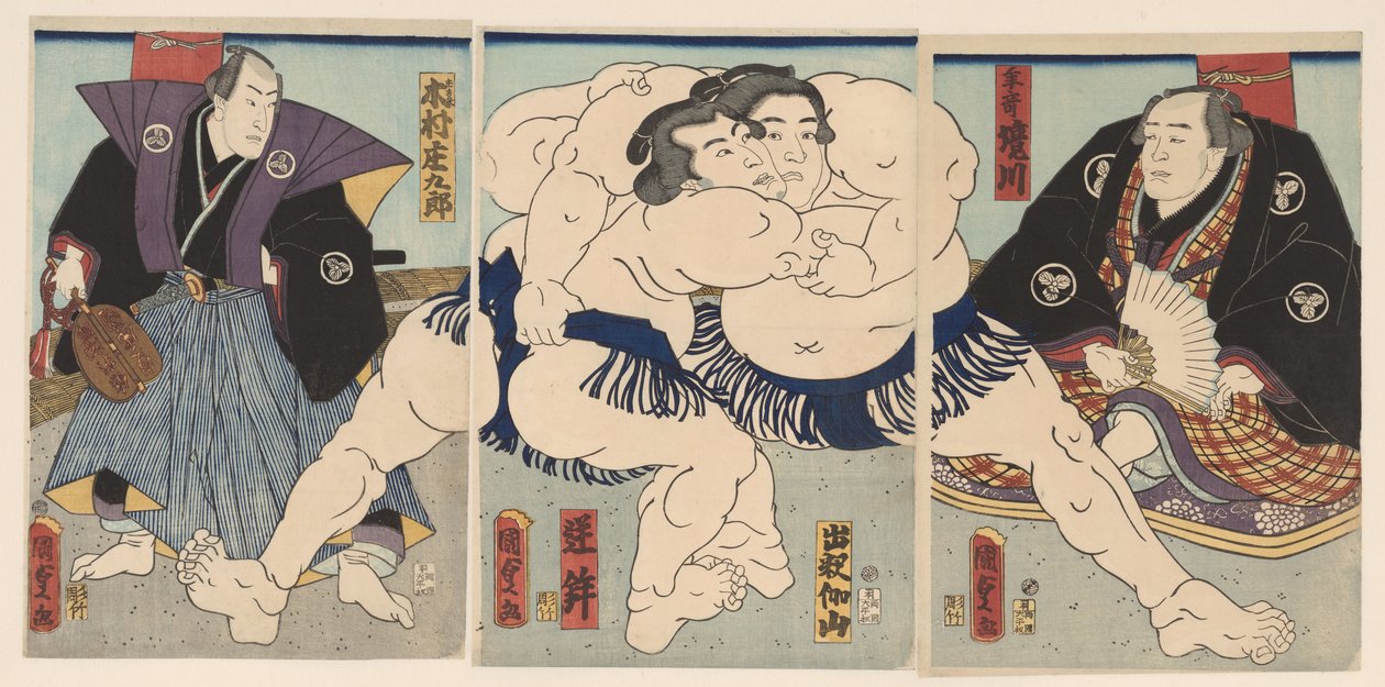 sumo-ottelu tekijältä Kunisada (II) , Utagawa