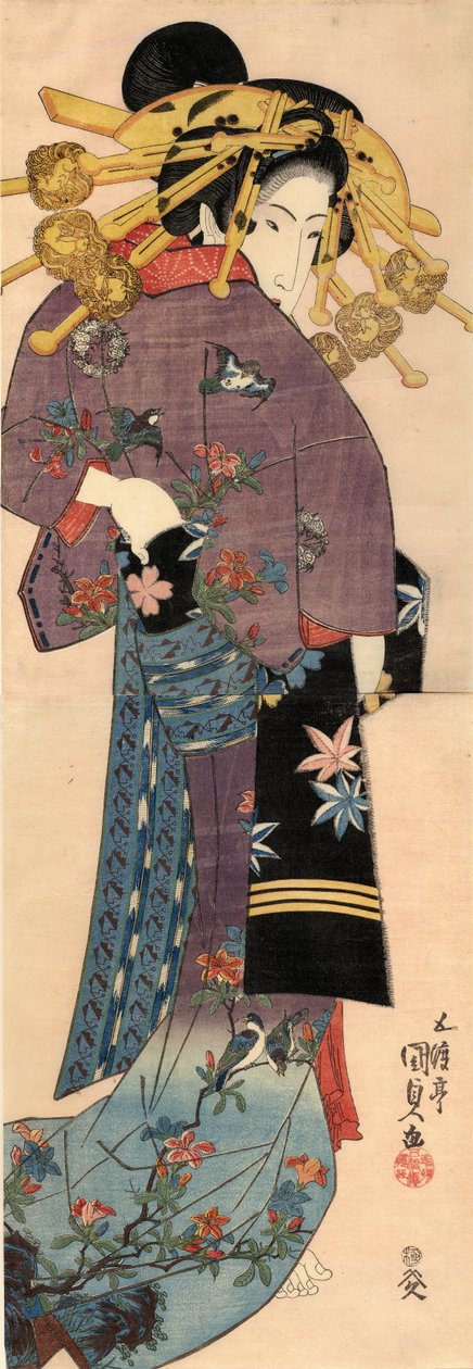Pysyvä Bijin, noin 1820 tekijältä Kunisada