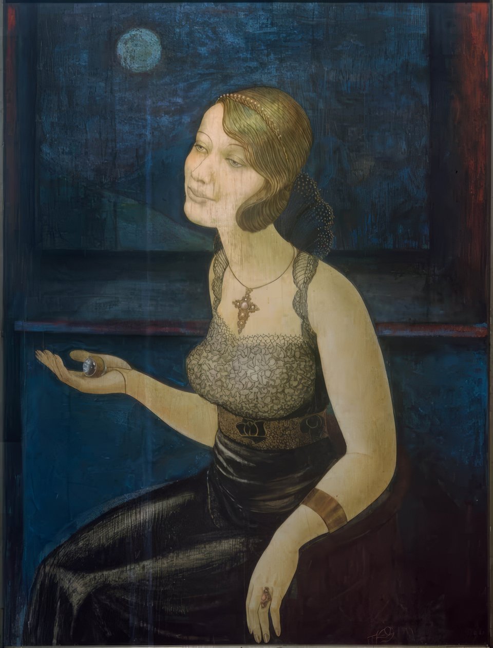 Kuunvalossa (nainen koruilla) tekijältä Kurt Günther