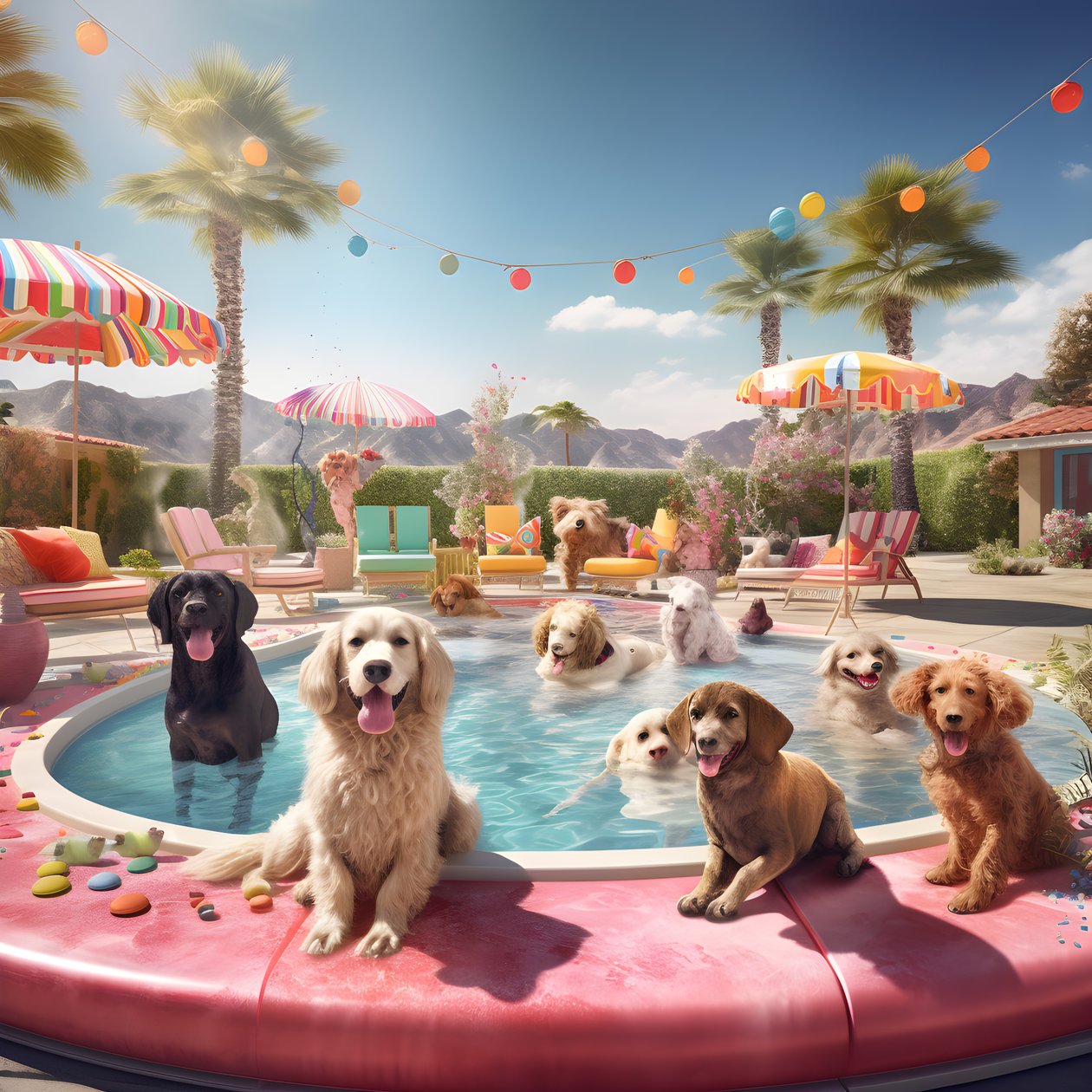 Hunde-Poolparty Palm Springsissä 2 tekijältä Kurt Heppke