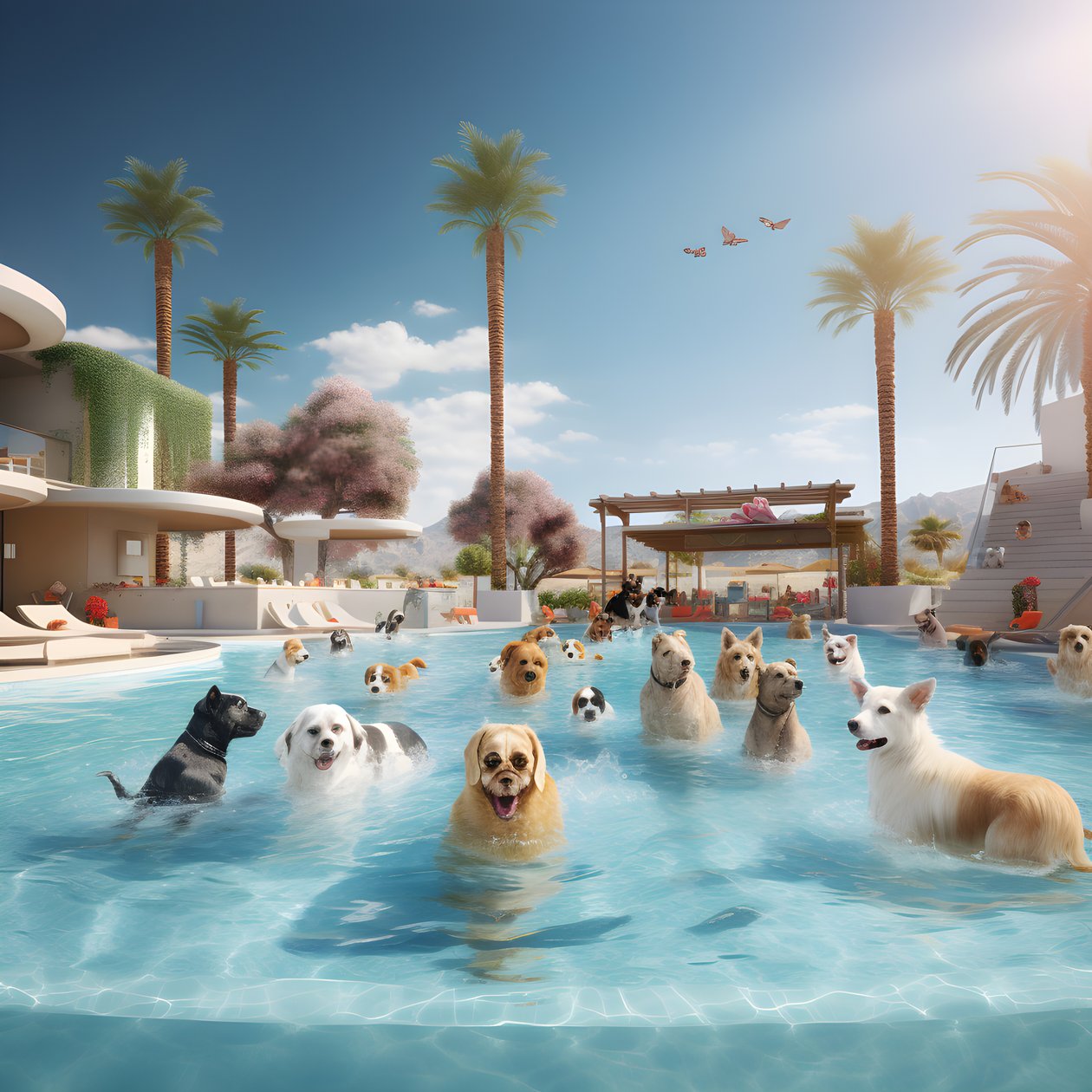 Hunde-Poolparty Palm Springsissä 4 tekijältä Kurt Heppke