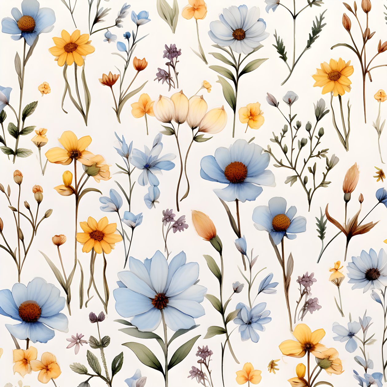 aquarell boho kukkaiset luonnonkasvit 2 tekijältä Kurt Heppke