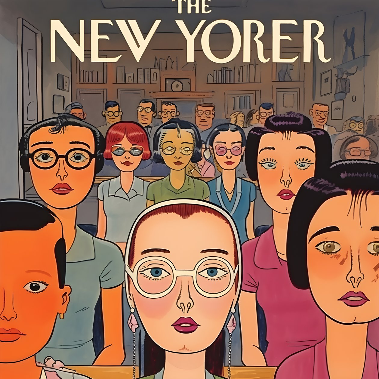 värikäs new yorker kansi vintage sarjakuva gag 1 tekijältä Kurt Heppke