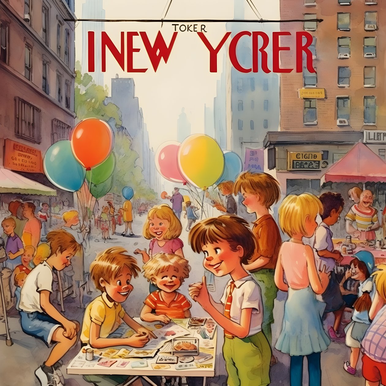 värikäs new yorker kansi vintage sarjakuva gag 2 tekijältä Kurt Heppke