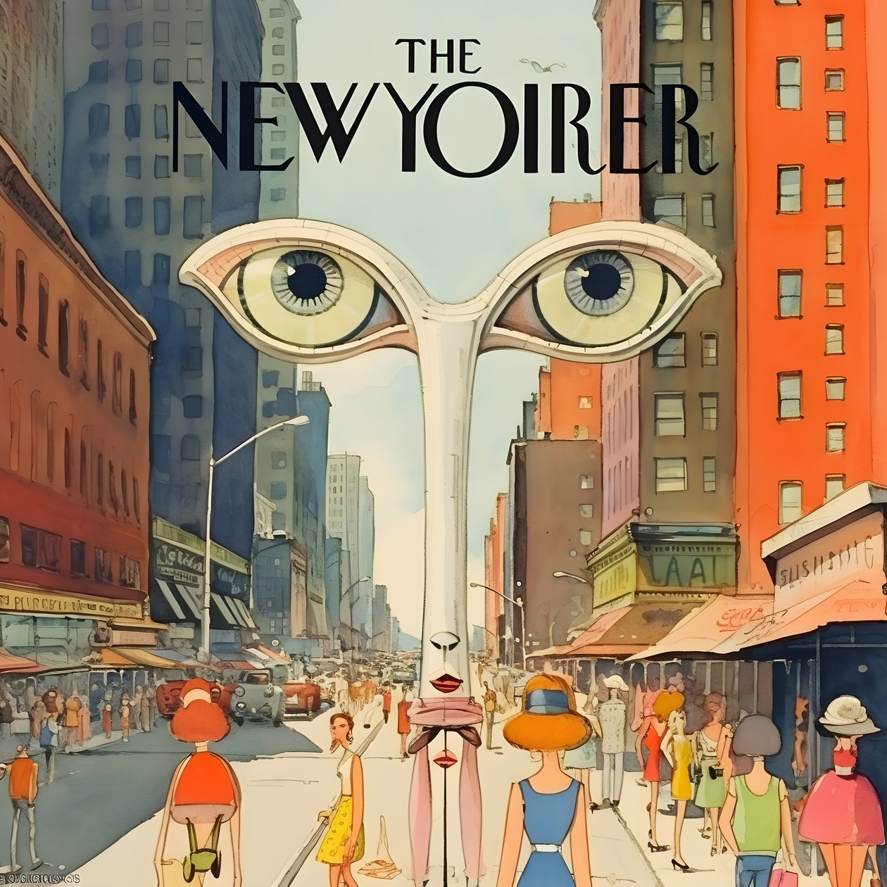 värikäs new yorker kansi vintage sarjakuva gag 4 tekijältä Kurt Heppke