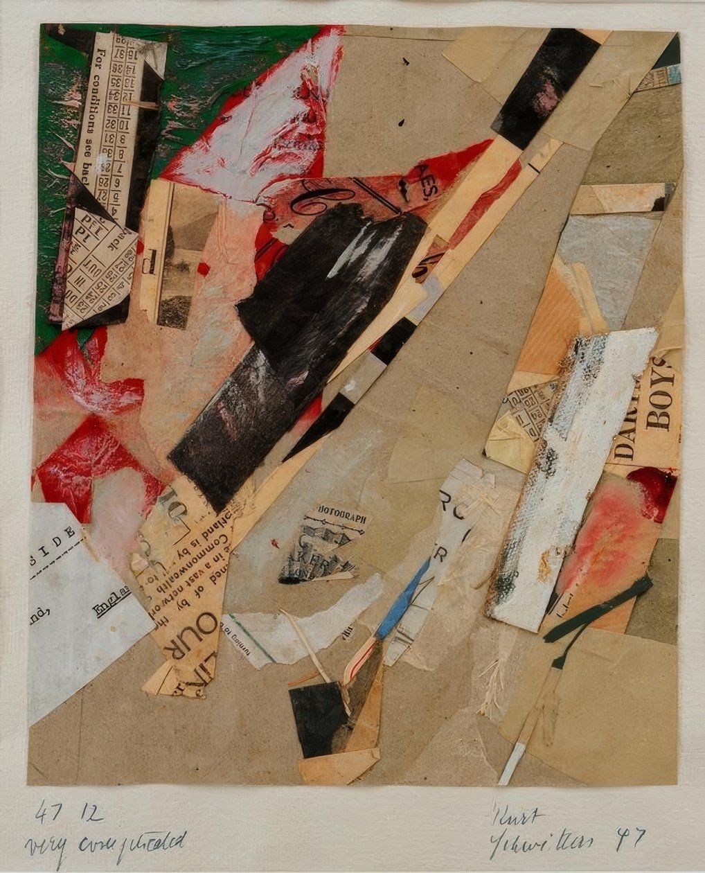47 12 hyvin monimutkainen tekijältä Kurt Schwitters
