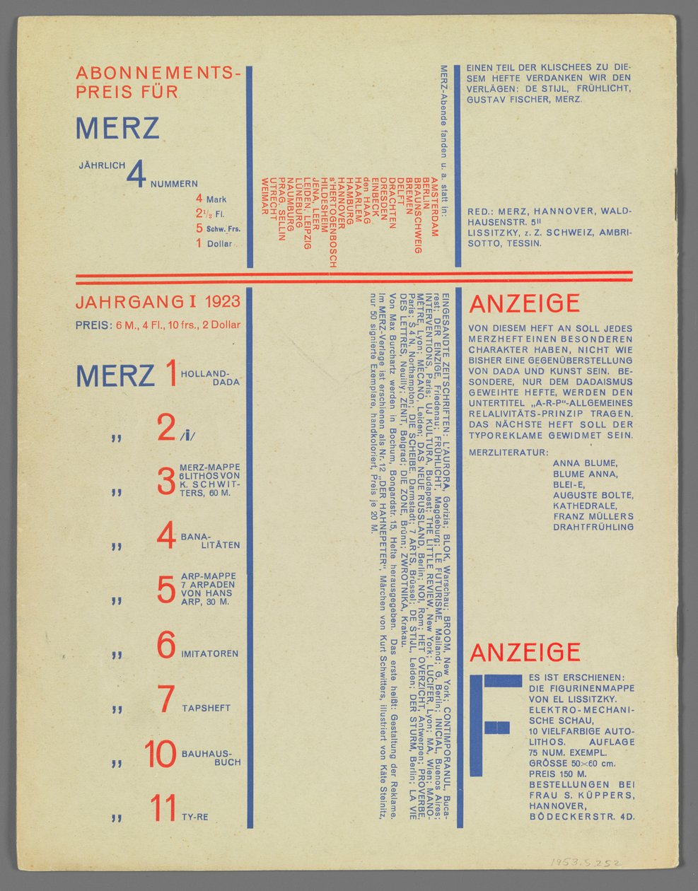 8 Merz 9 tekijältä Kurt Schwitters