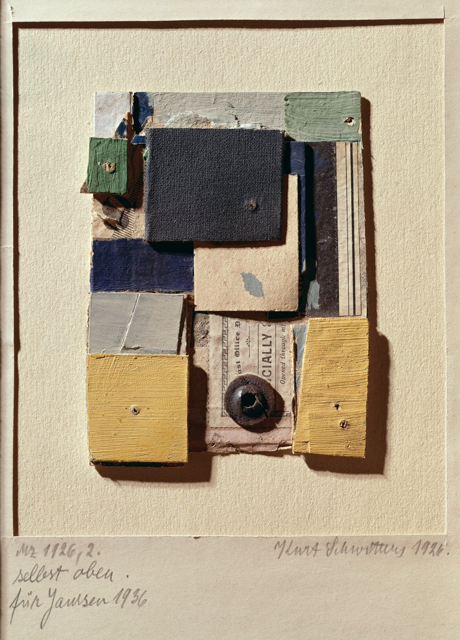 Kollaasi, 1936 tekijältä Kurt Schwitters