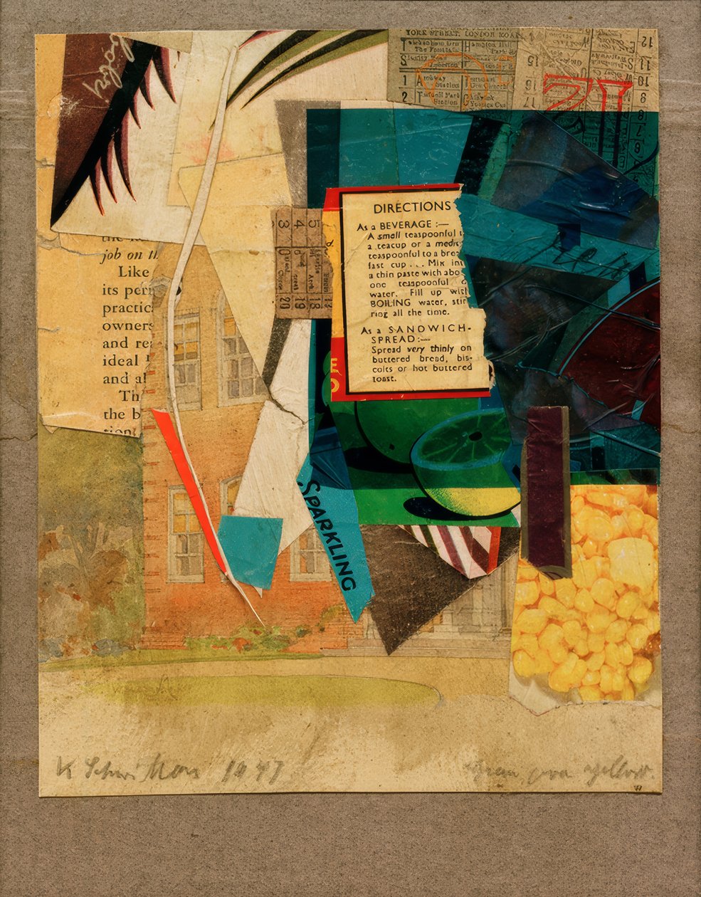 Vihreä keltaisen päälle tekijältä Kurt Schwitters