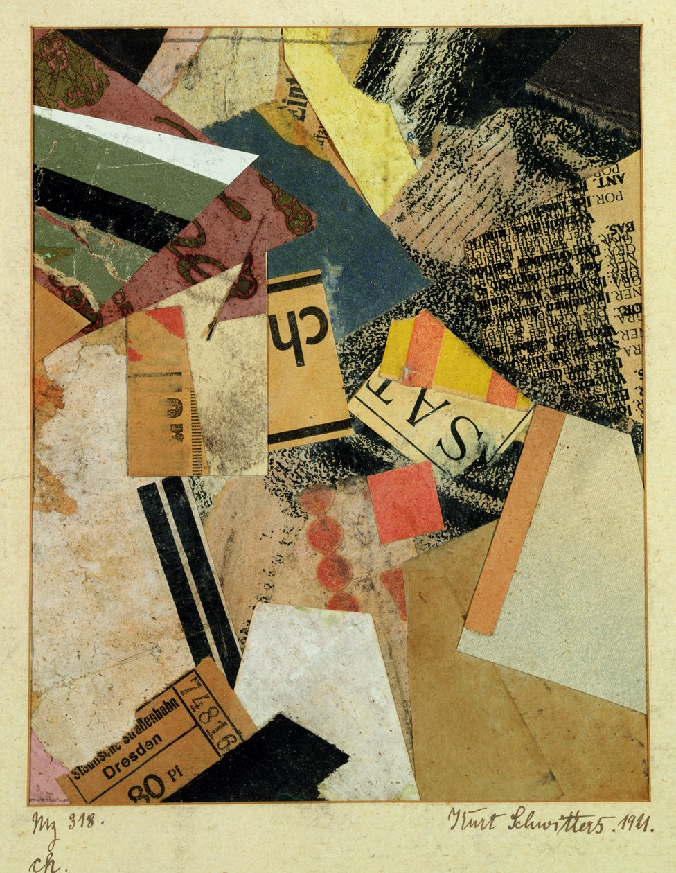 MZ 318 CH., 1921 tekijältä Kurt Schwitters