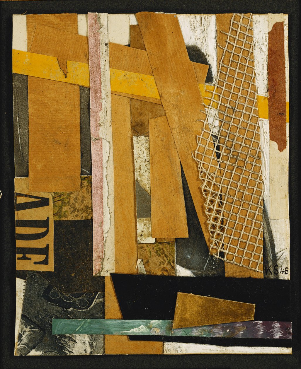 Merz-kuva; Merzbild, 1945 tekijältä Kurt Schwitters