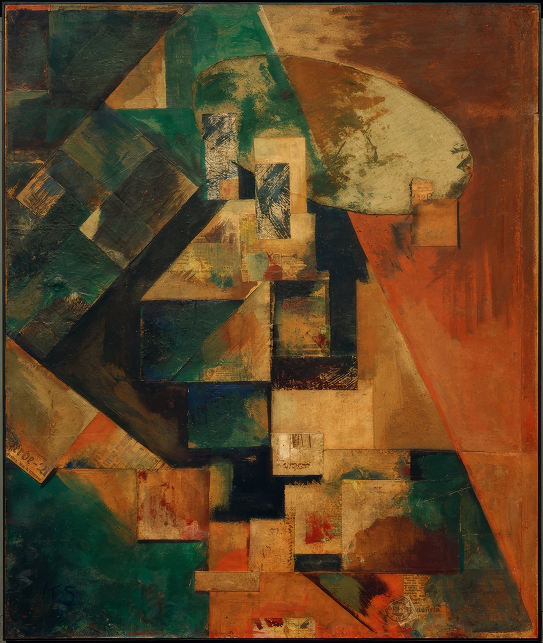 Merzbild 1 B kuva punaisella ristillä tekijältä Kurt Schwitters