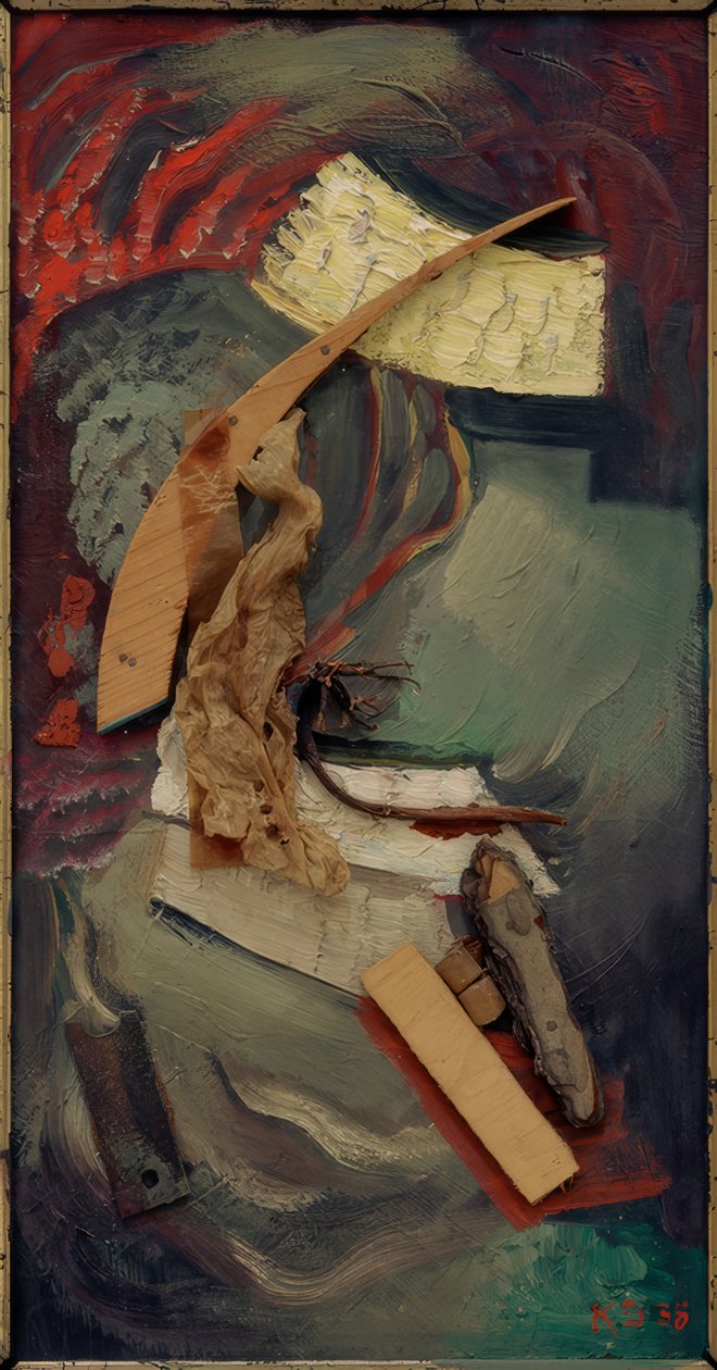 Merzkuva mit Algen tekijältä Kurt Schwitters
