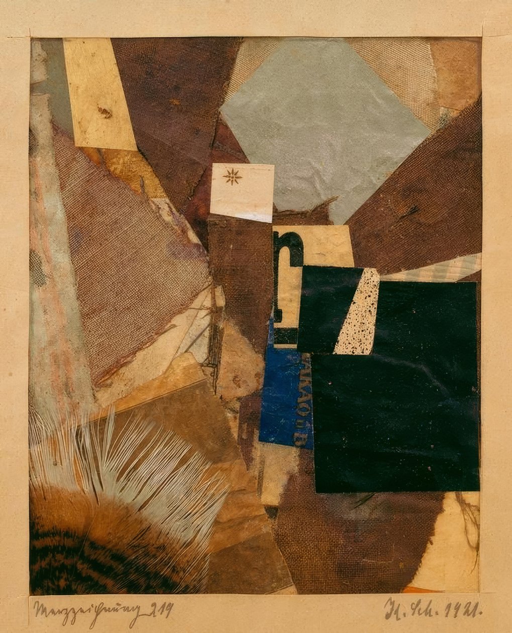 Merzin piirustus 219 tekijältä Kurt Schwitters