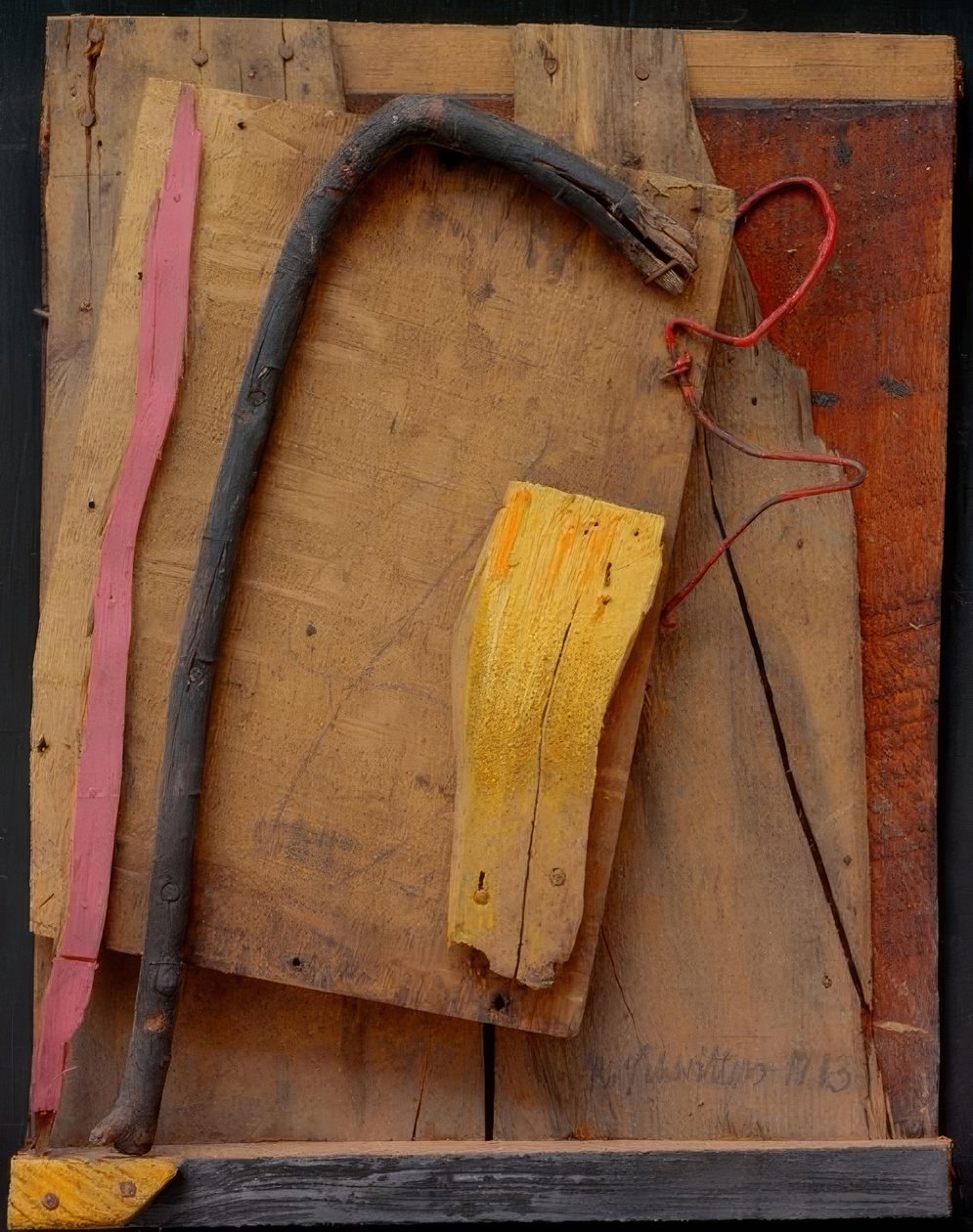 Nimetön (Merz kuva pinkki-keltainen) tekijältä Kurt Schwitters