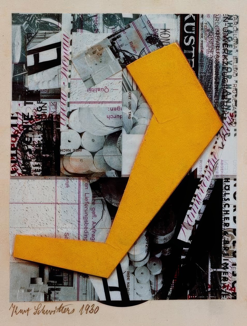 Ohne Titel (Mit gelber Form) tekijältä Kurt Schwitters