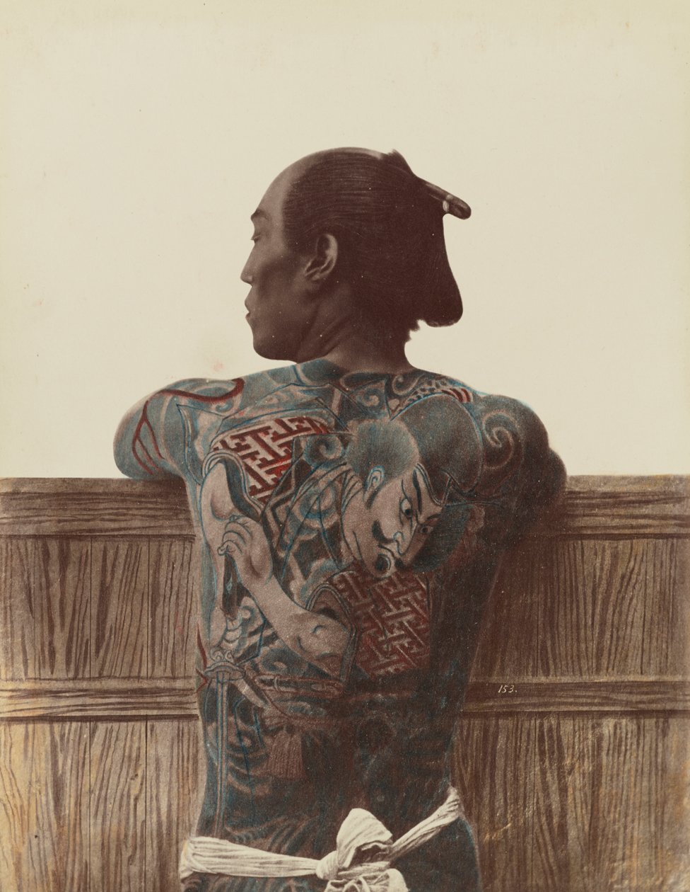 Japanilainen tatuointi, noin 1880 tekijältä Kusakabe Kimbei