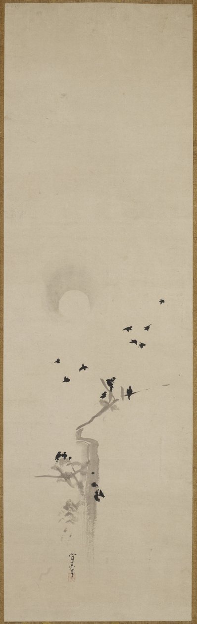 A Flock of Crows, n. 1690-1700 (muste paperille) tekijältä Kusumi Morikage Kusumi Morikage