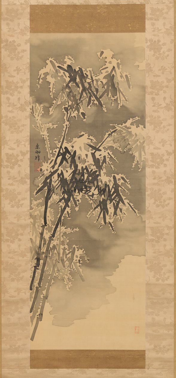 Bambu lumessa, 1700-luvun loppu. tekijältä Kuwayama Gyokushu