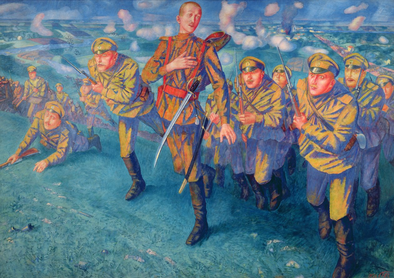 Tulilinjassa, 1916 tekijältä Kuzma Sergeevich Petrov Vodkin