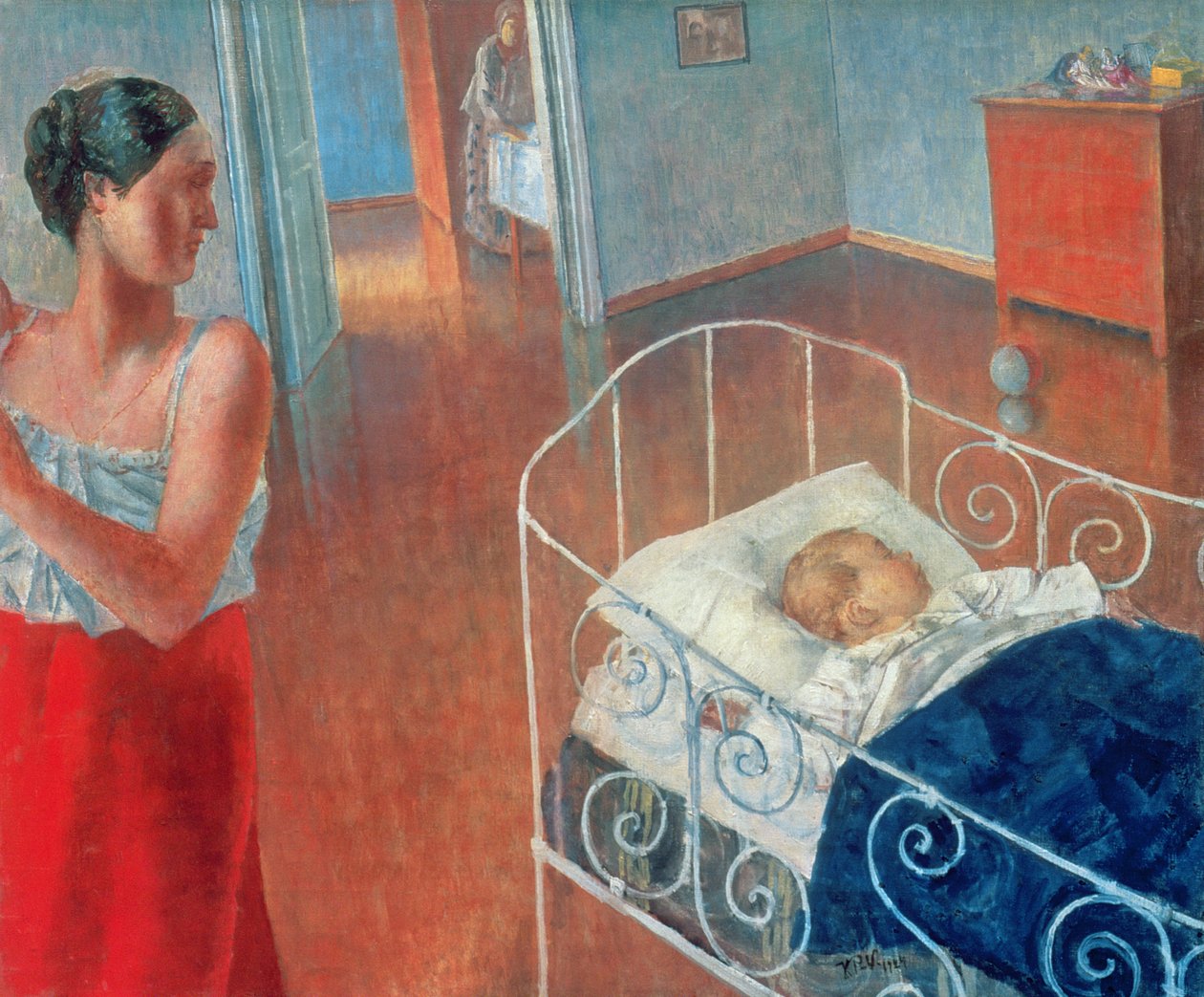 Nukkuva lapsi, 1924 tekijältä Kuzma Sergeevich Petrov Vodkin