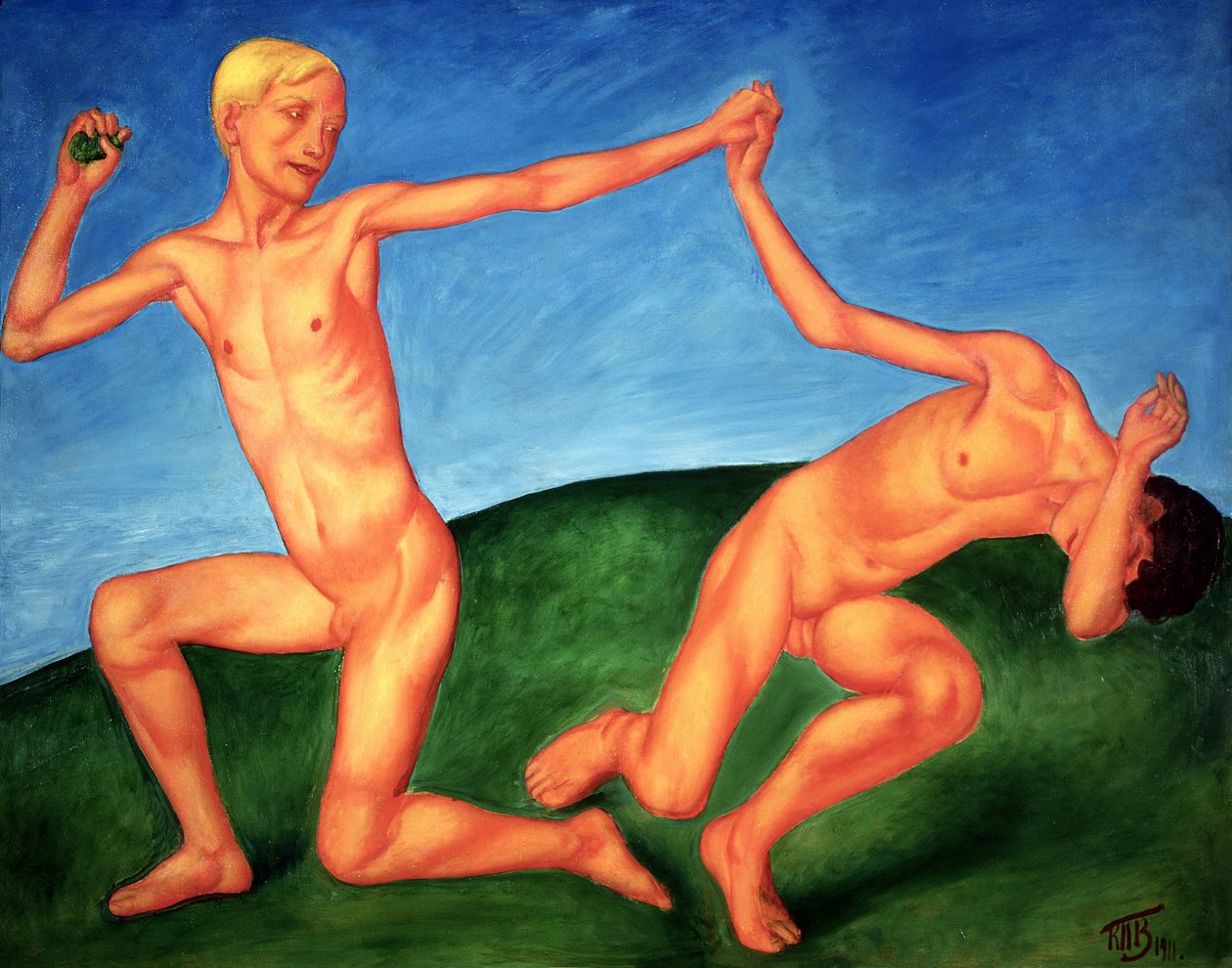 Leikkivät pojat, 1911 tekijältä Kuzma Sergeevich Petrov Vodkin