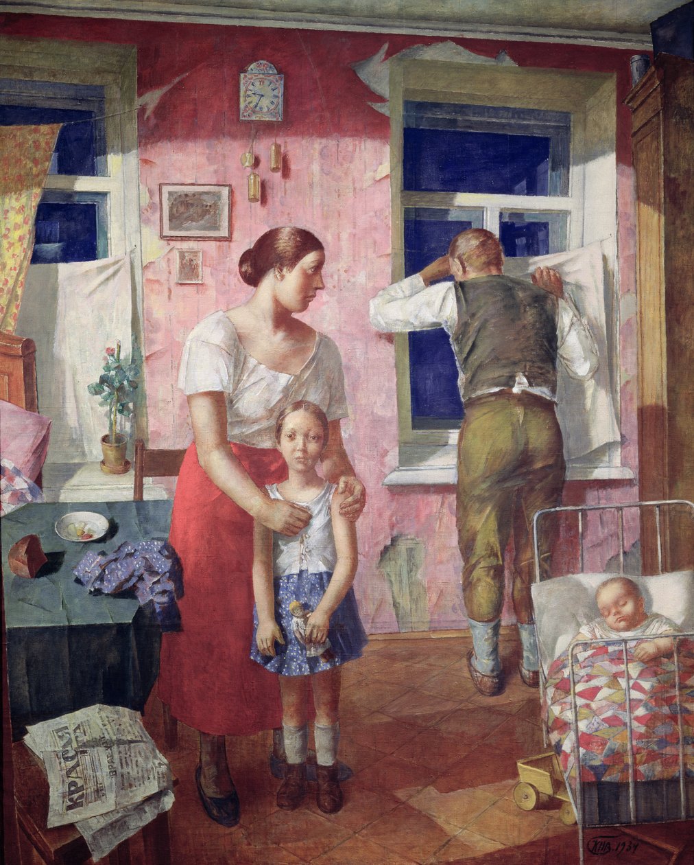 Hälytys, 1934 tekijältä Kuzma Sergeevich Petrov Vodkin