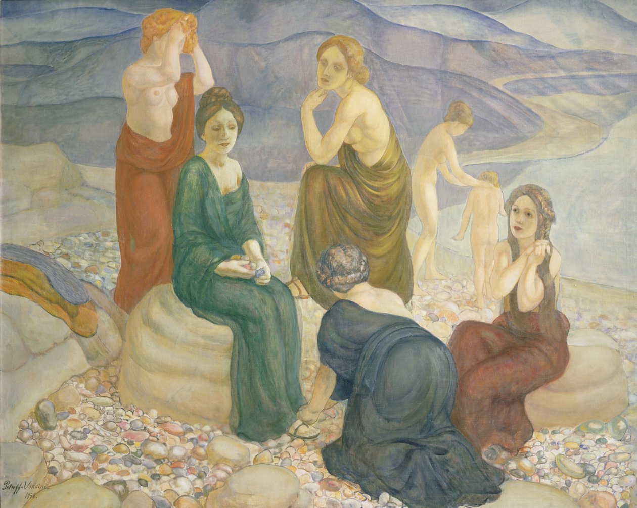 Ilta, 1908 tekijältä Kuzma Sergeevich Petrov Vodkin