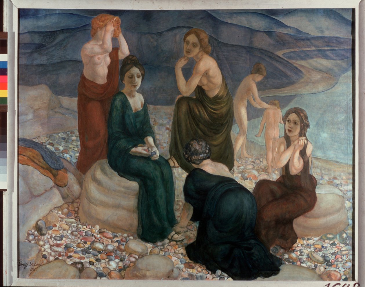 Ranta. Kuzma Sergeevich Petrov Vodkin (Petrov-Vodkin) (Kouzma Petrov Vodkin) (Petrov-Vodkin) (1878-1939), öljy kankaalle tekijältä Kuzma Sergeevich Petrov Vodkin