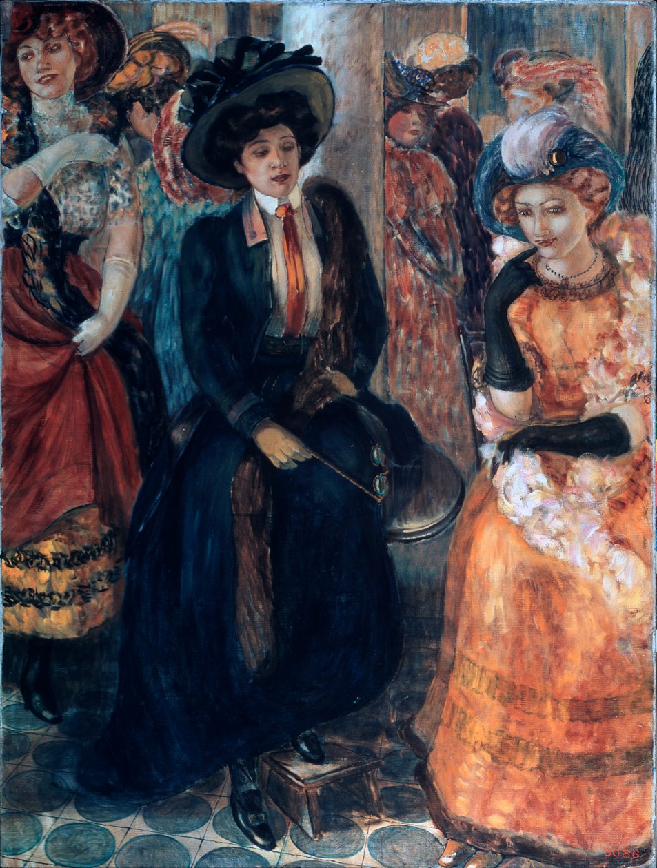 Kahvilassa. Kuzma Sergeevich Petrov Vodkin (Petrov-Vodkin) (Kouzma Petrov Vodkin) (Petrov-Vodkin) (1878-1939), öljy kankaalle tekijältä Kuzma Sergeevich Petrov Vodkin